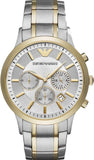 Emporio Armani Renato Chronograph Silver Dial Two Tone Steel Strap Watch For Men - AR11076