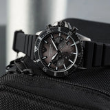 Emporio Armani Diver Chronograph Black Dial Black Silicone Strap Watch For Men - AR11515