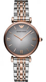 Emporio Armani Gianni T Bar Grey Dial Two Tone Steel Strap Watch For Women - AR1725