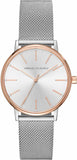 Armani Exchange Lola Analog White Dial Silver Mesh Strap Watch For Women - AX5537