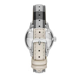 Burberry Classic Stone Silver Dial Horseberry Black Leather Strap Watch for Women - BU10103