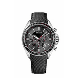 Hugo Boss Driver Chronograph Black Dial Black Leather Strap Watch for Men -1513087