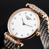 Longines La Grande Classique De Longines Diamonds Mother of Pearl Dial Two Tone Mesh Bracelet Watch for Women - L4.209.1.97.7