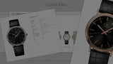 Calvin Klein Surround Black Dial Black Leather Strap Watch for Men - K3W211C1