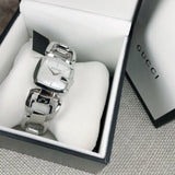 Gucci G-Class Mother of Pearl Dial Silver Steel Strap Watch For Women - YA125404