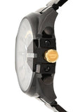Diesel Mega Chief Chronograph Grey Dial Black Steel Strap Watch For Men - DZ4479