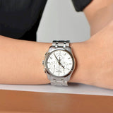 Tissot T Classic Couturier Chronograph White Dial Silver Steel Strap Watch For Men - T101.617.11.031.00