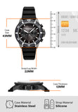 Emporio Armani Diver Chronograph Black Dial Black Silicone Strap Watch For Men - AR11515
