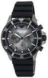 Emporio Armani Diver Chronograph Black Dial Black Silicone Strap Watch For Men - AR11515