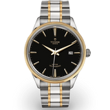 Tudor Style Automatic Black Dial Two Tone Steel Strap Watch for Men - M12713-0005