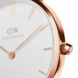 Daniel Wellington Classic Petite Dover White Dial White Nylon Strap Watch For Women - DW00100313