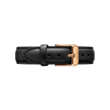 Daniel Wellington Petite Sheffield Black Dial Black Leather Strap Watch For Women - DW00100168