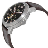 Fossil Pilot 54 Automatic Black Dial Brown Leather Strap Watch for Men - ME3118