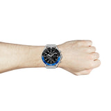 Hugo Boss Ocean Edition Chronograph Black Dial Silver Mesh Strap Watch for Men - 1513742