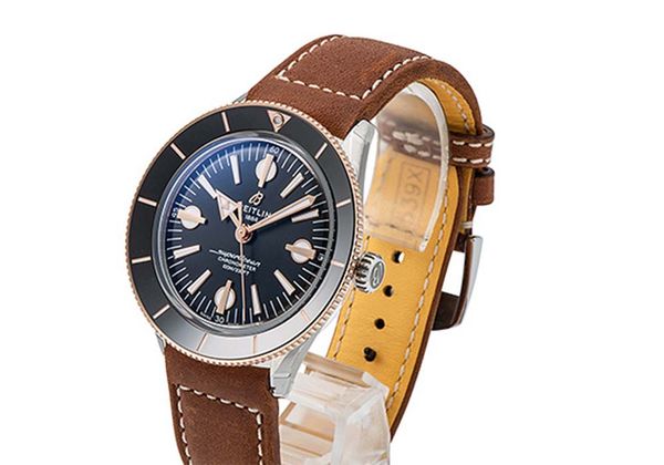 Breitling Superocean Heritage '57 Black Dial Brown Leather Strap Watch for Men - U10370121B1X1