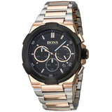 Hugo Boss Supernova Chronograph Black Dial Two Tone Steel Strap Watch for Men - 1513358