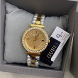 Guess Gala Diamonds Gold Dial Two Tone Steel Strap Watch for Women - GW0531L2