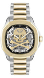 Philipp Plein High-Conic Automatic Gold Dial Silver & Gold Stainless Steel Strap Watch For Men - PWRAA0323