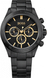 Hugo Boss Ikon Chronograph Black Dial Black Steel Strap Watch for Men - 1513278
