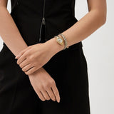 Just Cavalli Twined Mother of Pearl Dial Two Tone Steel Strap Watch for Women - JC1L305M0055