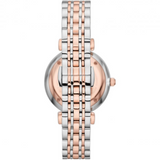 Emporio Armani Gianni T Bar Silver Dial Two Tone Steel Strap Watch for Women - AR11537
