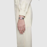 Gucci G Timeless Diamonds Pink Mother of Pearl Dial Silver Steel Strap Watch for Women - YA1265025