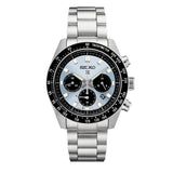 Seiko Prospex Speedtimer 41.4 Solar Chronograph Blue Dial Silver Steel Strap Watch for Men - SSC935