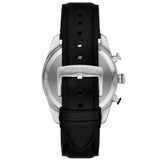 Emporio Armani Racer Chronograph Black Dial Black Leather Strap Watch for Men - AR11635
