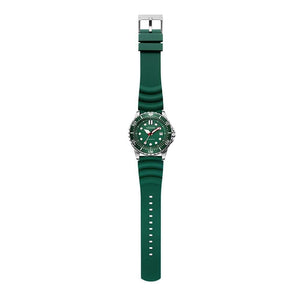 Citizen Mechanical Automatic Green Dial Green Rubber Strap Watch for Men - NJ0129-10X