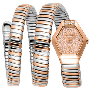 Just Cavalli Romina Rose Gold Dial Two Tone Steel Strap Watch for Women - JC1L395M0065