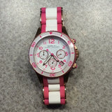 Marc Jacobs Rock Chronograph White Dial Two Tone Silicone Strap Watch for Women - MBM2593