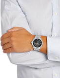 Maurice Lacroix Aikon Automatic Black Dial Silver Steel Strap Watch For Men - AI6008-SS002-330-1