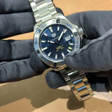 Tag Heuer Aquaracer Calibre 5 Automatic Blue Dial Silver Steel Strap Watch for Men - WAY2012.BA0927