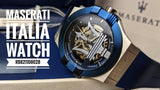 Maserati Potenza 42mm Blue Dial Automatic Silicone Strap Watch For Men - R8821108028
