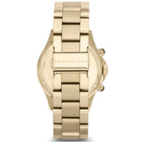 Marc Jacobs Rock Chronograph Black Dial Gold Steel Strap Watch for Women - MBM3253