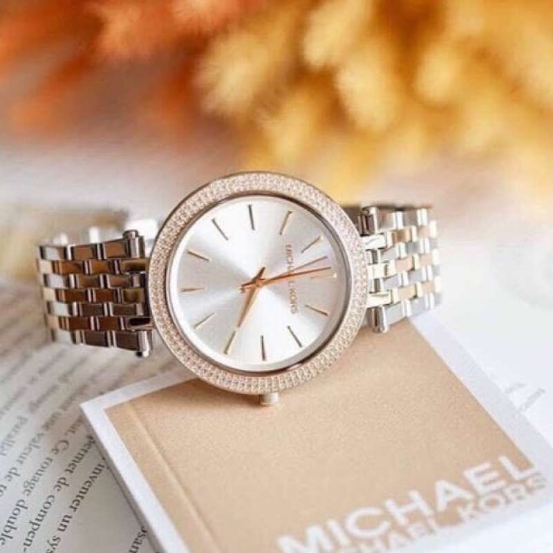 Michael Kors Darci Silver Dial Two Tone Steel Strap Watch for Women - MK3215