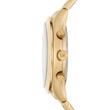 Michael Kors Slim Runway Chronograph Gold Dial Gold Steel Strap Watch For Men - MK8909