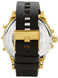 Diesel Mr Daddy Chronograph Black Dial Black Leather Strap Watch For Men - DZ7371