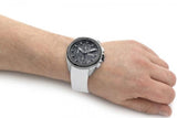 Hugo Boss Volane Chronograph Grey Dial White SIlicone Strap Watch for Men - 1513948