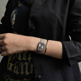 Daniel Wellington Quadro Unitone Silver Dial Silver Mesh Strap Watch For Women - DW00100486