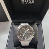 Hugo Boss Volane Chronograph Grey Dial White SIlicone Strap Watch for Men - 1513948