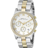 Marc Jacobs Henry Chronograph Silver Dial Two Tone Steel Strap Watch for Women - MBM3197