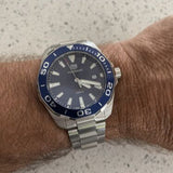 Tag Heuer Aquaracer 43mm Blue Dial Silver Steel Strap Watch for Men - WAY101C.BA0746
