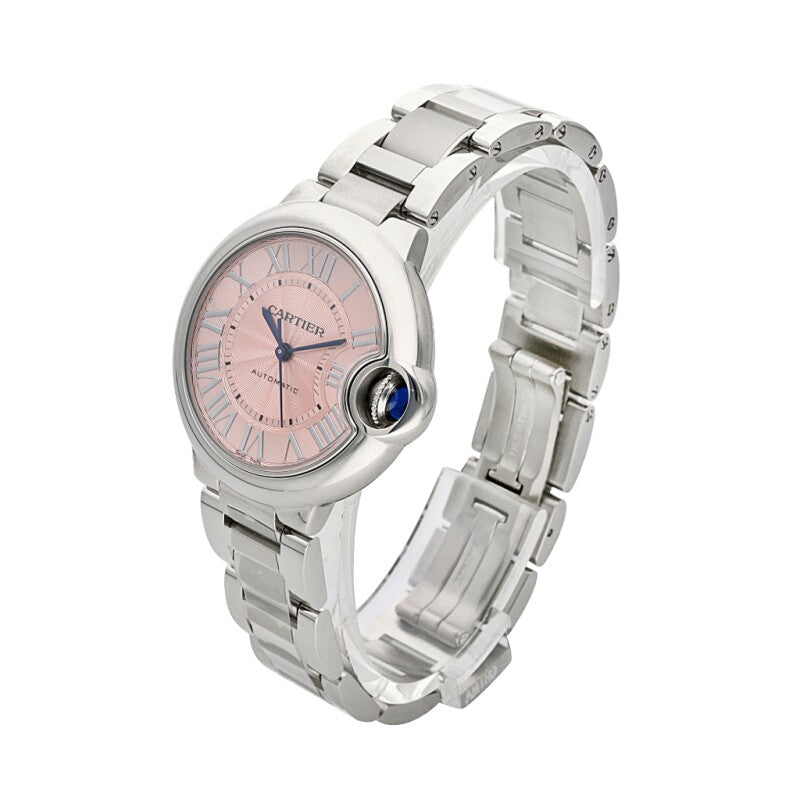 Cartier Ballon Bleu de Cartier Pink Dial Silver Steel Strap Watch for Women - WSBB0046