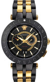 Versace V-Race Analog Quartz Black Dial Two Tone Steel Strap Watch For Men - VEBV00619