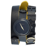 Versace V-Flare Quartz Black Dial Black Leather Strap Watch for Women - VEBN00518